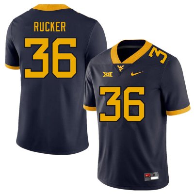 Men's West Virginia Mountaineers NCAA #36 Markquan Rucker Navy Authentic Nike Stitched College Football Jersey GA15B84UE